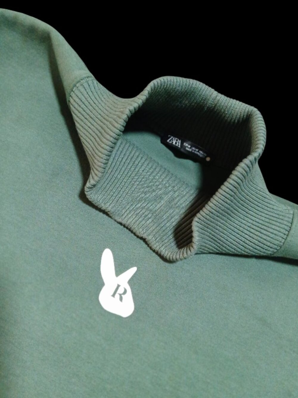 Zara Mock Neck Bunny Logo Sweatshirt
